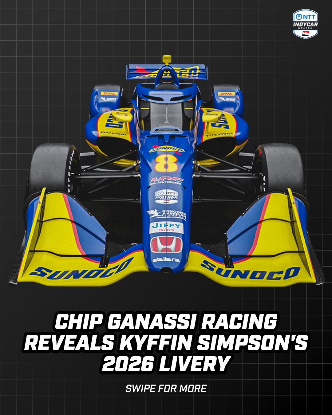 Mundo Indy | SUNOCO RETORNA A INDY EM 2026 PELA GANASSI